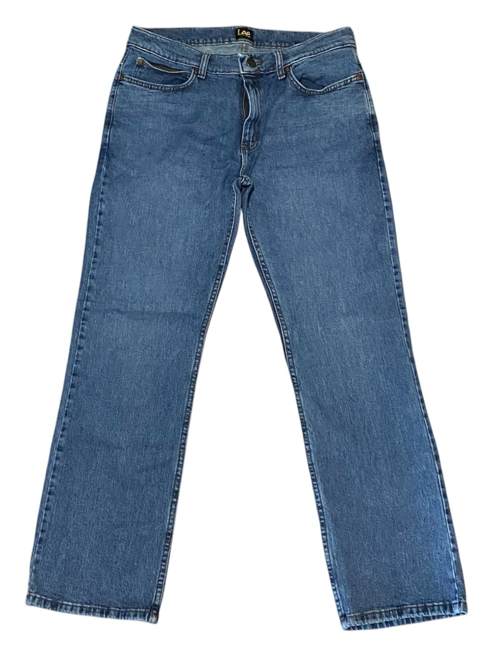 Lee Men's Straight-Leg Medium Blue Denim Jeans